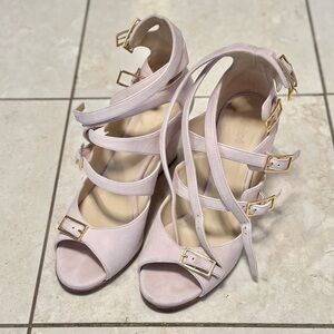 Chloe Pink Wedge Sandals